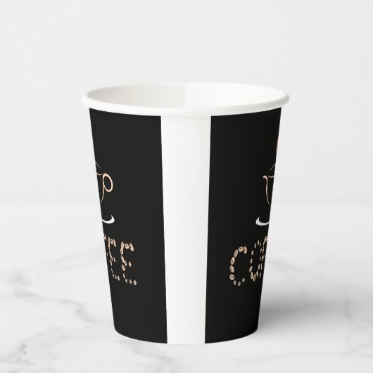 Warm bekertje met stoomkoffie papieren bekers (Links)