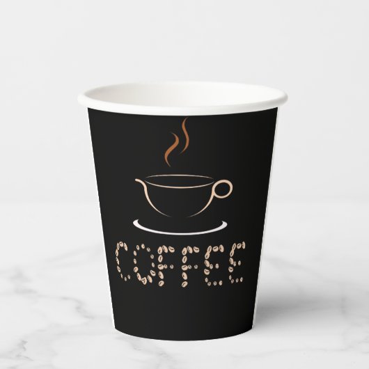 Warm bekertje met stoomkoffie papieren bekers (Voorkant)