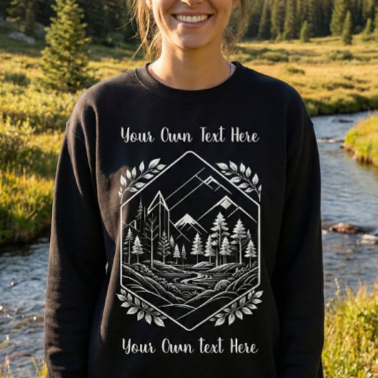 Warm Berg Zeshoekig Bos Jouw Tekst Trui