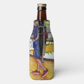 Warm bier, koude mannen en ik heb het warm flesjeskoeler (Fles Achterkant)