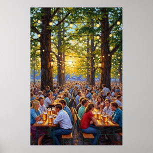 Warm bier tuin vibes poster