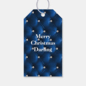 Warm blauw Chic Faux Velvet Cadeaulabel (Voorkant)