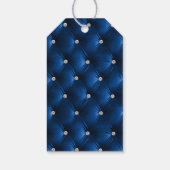 Warm blauw Chic Faux Velvet Cadeaulabel (Achterkant)