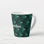 Warm Blauwgroen Green Faux Velvet Latte Mok (Rechterhoek)
