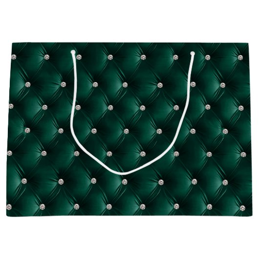 Warm Blauwgroen Groen Chic Faux Velvet Groot Cadeauzakje (Voorkant)