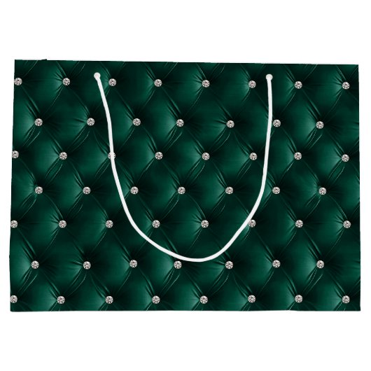 Warm Blauwgroen Groen Chic Faux Velvet Groot Cadeauzakje (Achterkant)