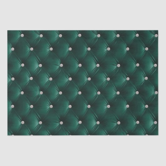 Warm Blauwgroen Groen Chic Faux Velvet Tissuepapier (Voorkant)