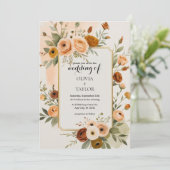 Warm bloemenhuwelijk kaart (Staand voorkant)