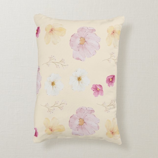 Warm Bloom Floral Throw Pillow Case Accent Kussen (Achterkant (Verticaal))
