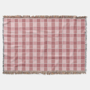 Warm Blozende Schaakbord Patroon Zachte Roze & Ter Deken