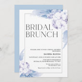 Warm Blue Boho Pampas Grass Lijst Vrijgezellenfees Kaart (Voorkant / Achterkant)