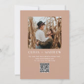 Warm Blush bloemen minimalistische bruiloft. QR &  Kaart (Achterkant)