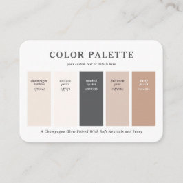 Warm Blush & Champagne Kleuren Huwelijkspalet Kaar Informatiekaartje
