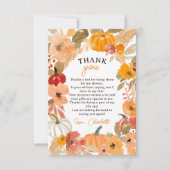 Warm Boho Kleine pompoen herfst baby shower Bedankkaart (Voorkant)