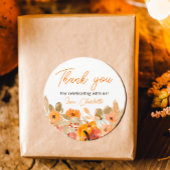 Warm Boho Kleine pompoen herfst baby shower Ronde Sticker