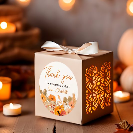 Warm Boho Kleine pompoen herfst baby shower Ronde Sticker