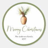 Warm Boho Scandinavian Holiday Gift Wrap Sticker (Voorkant)