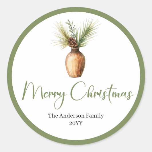 Warm Boho Scandinavian Holiday Gift Wrap Sticker (Voorkant)