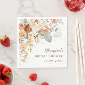 Warm Boho Terracotta Bloemige Bruidsdouche Servet (Insitu)