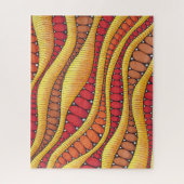 Warm Boho Terracotta Organisch Golfpatroon Legpuzzel (Verticaal)