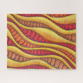 Warm Boho Terracotta Organisch Golfpatroon Legpuzzel (Horizontaal)