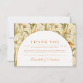 Warm Botanical Arch Wedding Bedankkaart (Voorkant)