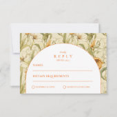 Warm Botanical Arch Wedding RSVP Kaartje (Voorkant)
