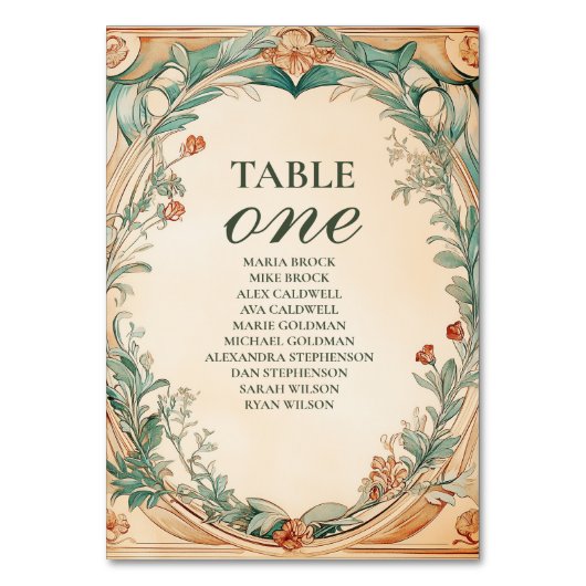 Warm Botanisch Lijst bruiloft Kaart (Voorkant)