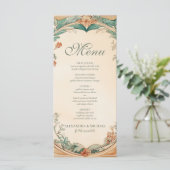 Warm Botanisch Lijst bruiloft Menu (Staand voorkant)