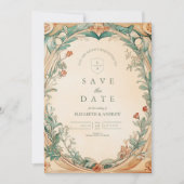 Warm Botanisch Lijst bruiloft Save The Date (Voorkant)