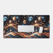 Warm Bronze Celestial Moon for Elegant Workspaces Bureaumat (Keyboard & Muis)