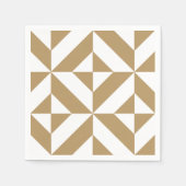 Warm Brown Geometric Deco Pattern Servetten (Voorkant)