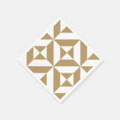 Warm Brown Geometric Deco Pattern Servetten (Hoek)