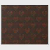 Warm Brown Hearts Valentijn Cadeaupapier (Vlak)