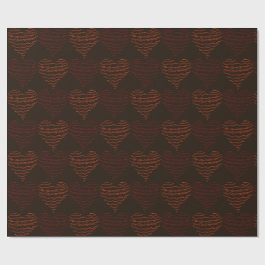 Warm Brown Hearts Valentijn Cadeaupapier (Vlak)