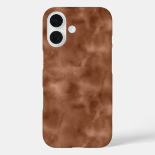 Warm bruin Abstracte Waterverf stijl iPhone 16 Hoesje