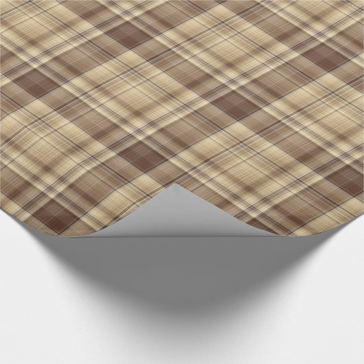 Warm bruin betegeld omslagpapier cadeaupapier (Hoek)