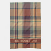 Warm bruin en crème Plaid Gepersonaliseerd Theedoek (Verticaal)