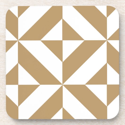 Warm bruin geometrisch decosubepatroon bier onderzetter (Voorkant)