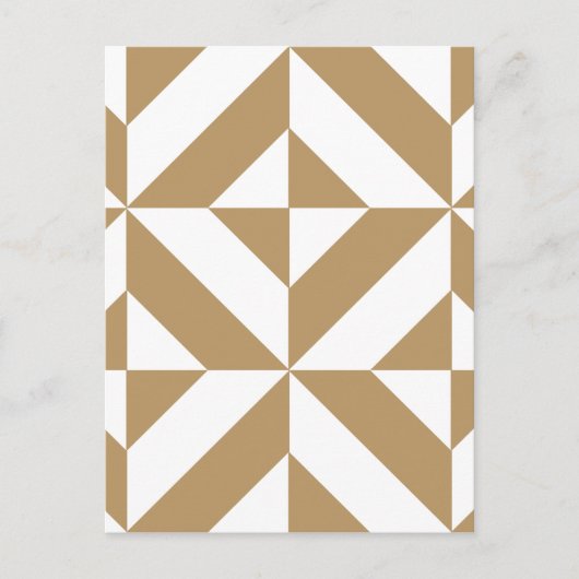 Warm bruin geometrisch decosubepatroon briefkaart (Voorkant)