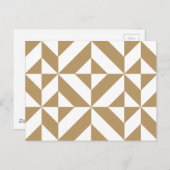 Warm bruin geometrisch decosubepatroon briefkaart (Voorkant / Achterkant)