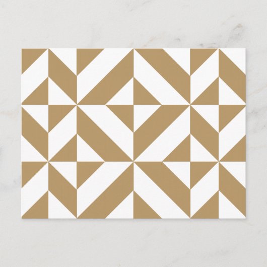 Warm bruin geometrisch decosubepatroon briefkaart (Voorkant)