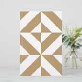 Warm bruin geometrisch decosubepatroon briefpapier (Staand voorkant)