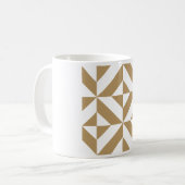 Warm bruin geometrisch decosubepatroon koffiemok (Voorkant links)