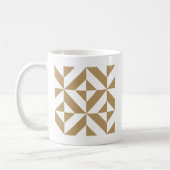 Warm bruin geometrisch decosubepatroon koffiemok (Links)