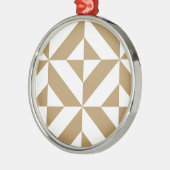 Warm bruin geometrisch decosubepatroon metalen ornament (Links)
