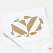 Warm bruin geometrisch decosubepatroon ovale sticker (Envelop)