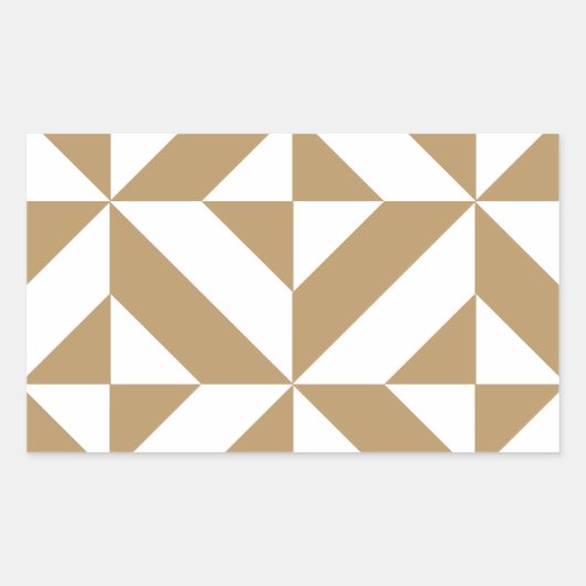 Warm bruin geometrisch decosubepatroon rechthoekige sticker (Voorkant)