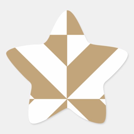Warm bruin geometrisch decosubepatroon ster sticker (Voorkant)
