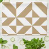 Warm bruin geometrisch decosubepatroon theedoek (Gevouwen)